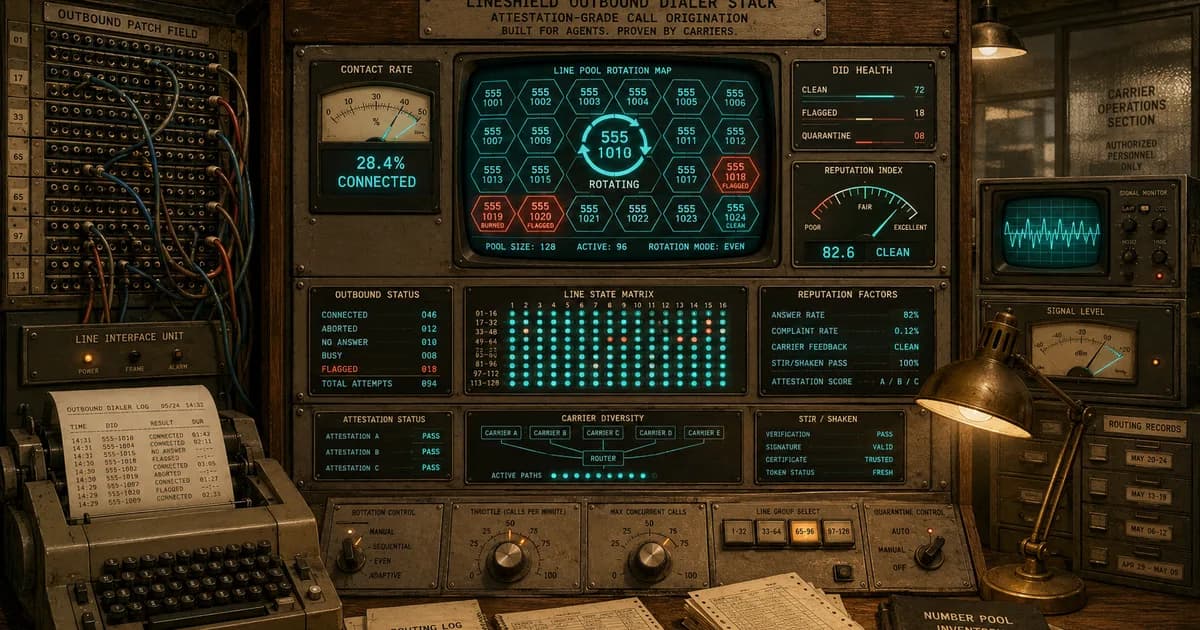 Retro control room showing the layers of an outbound dialer system