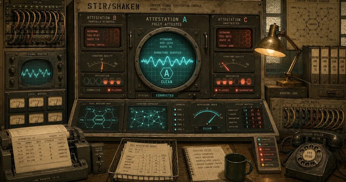 Retro carrier console showing attestation A, B, and C signal panels